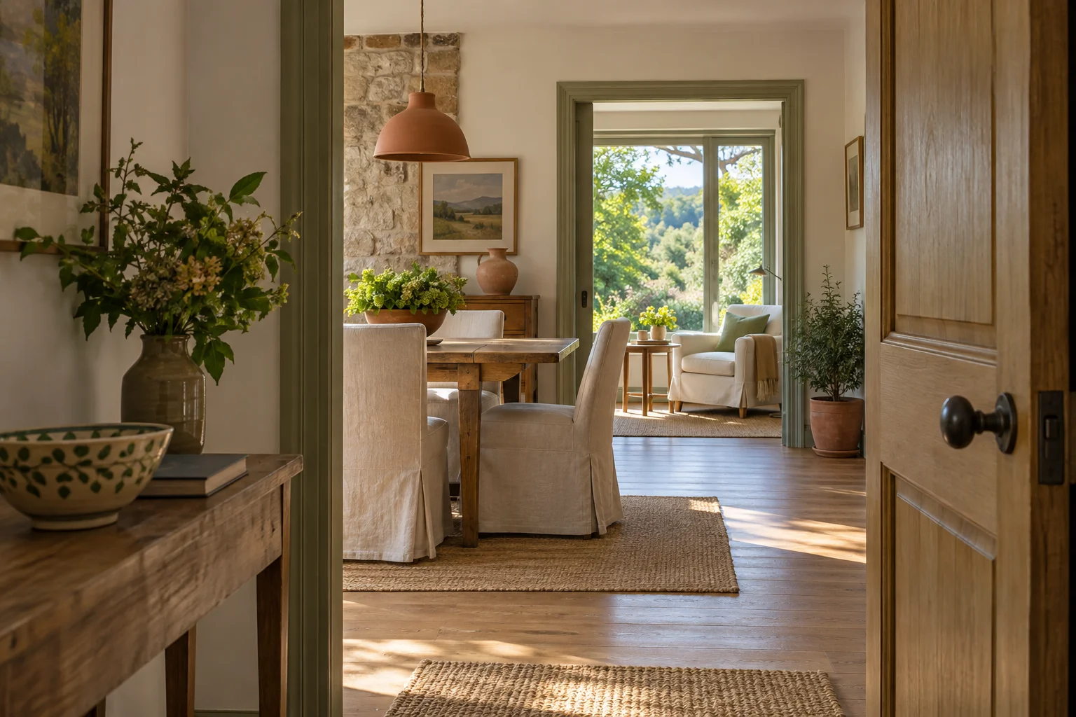 Escena ilustrativa de una segunda residencia con vistas al paisaje